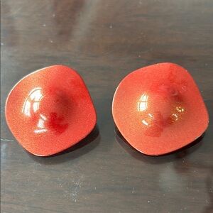 Vintage Red Clip-On Earrings